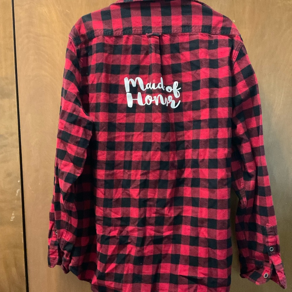 Red and Black Plaid 'Maid of Honor' Flannel